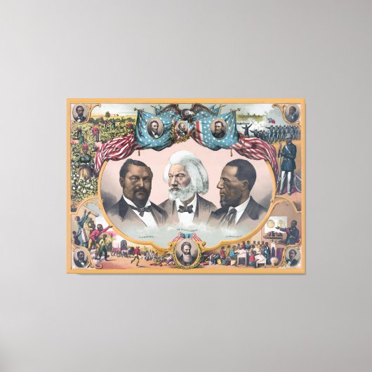 Fr3d3rick Bailey Douglass met zwarte abolitionist Canvas Afdruk (Voorkant)