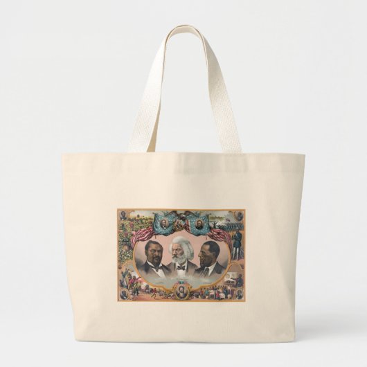 Fr3d3rick Bailey Douglass met zwarte abolitionist Grote Tote Bag (Voorkant)