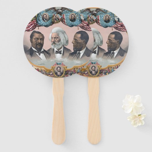 Fr3d3rick Bailey Douglass met zwarte abolitionist Handwaaier (Voorkant en achterkant)