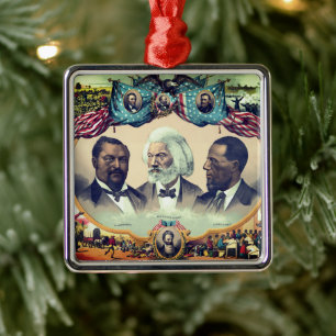 Fr3d3rick Bailey Douglass met zwarte abolitionist Metalen Ornament