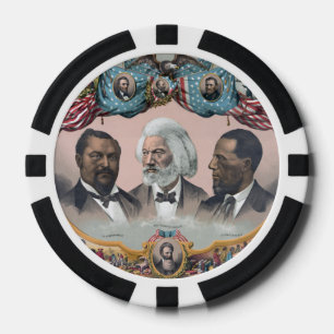 Fr3d3rick Bailey Douglass met zwarte abolitionist Poker Chips