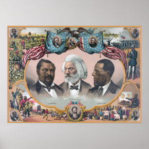 Fr3d3rick Bailey Douglass met zwarte abolitionist Poster