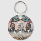 Fr3d3rick Bailey Douglass met zwarte abolitionist Sleutelhanger (Achterkant)