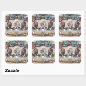 Fr3d3rick Bailey Douglass met zwarte abolitionist Vierkante Sticker (Vel)