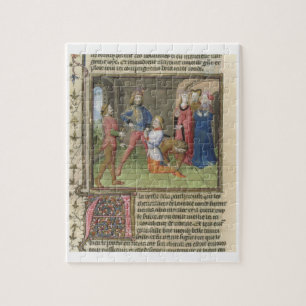 Fr.120 f.522v The Knighting of Lancelot from 'The Legpuzzel