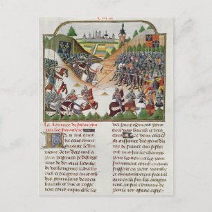 Fr 2691 f.183 Battle scene, gemaakt door Jehan Cha Briefkaart