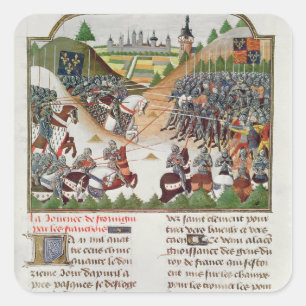 Fr 2691 f.183 Battle scene, gemaakt door Jehan Cha Vierkante Sticker