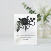 FR | Carte de condoléances – Rose noire Briefkaart (Staand voorkant)