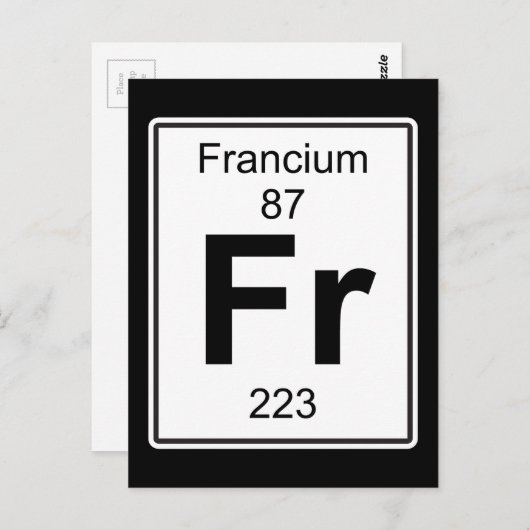 Fr - Francium Briefkaart (Voorkant / Achterkant)