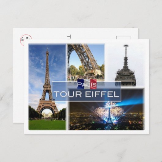 FR Frankrijk - de Eiffeltoren Parijs - Briefkaart (Voorkant / Achterkant)