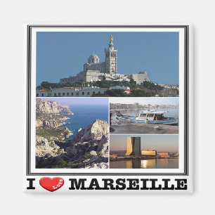 FR - Frankrijk - Marseille - I Love - Collage Magneet