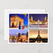 FR Frankrijk - Parijs by nachts - Briefkaart (Voorkant / Achterkant)