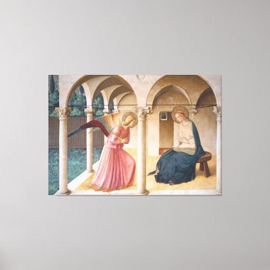 Fra Angelico (1395-1445) - De Aankondiging Canvas Afdruk (Voorkant)