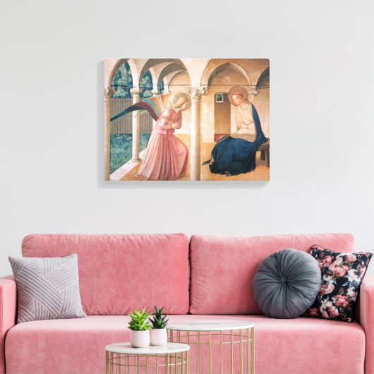Fra Angelico — Aankondiging Canvas Afdruk (Insitu (Woonkamer))