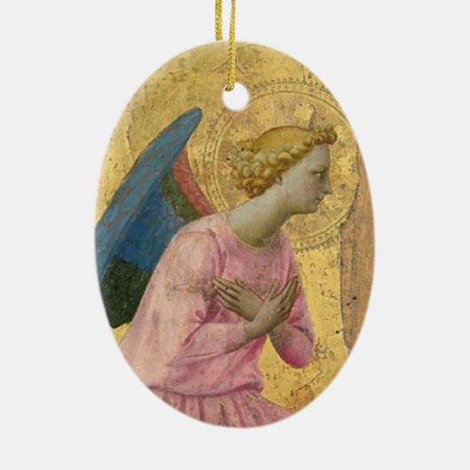 Fra Angelico Angel - kerstversiering Keramisch Ornament (Achterkant)