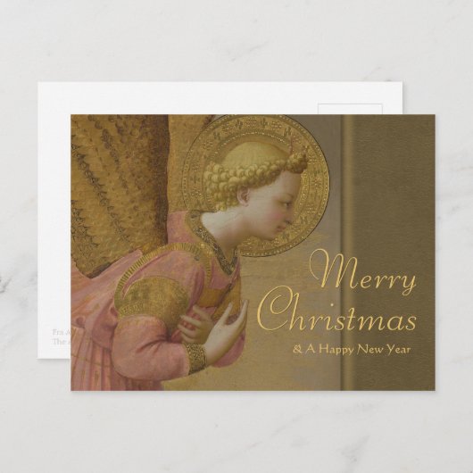 Fra Angelico Annunciation angel CC0808 Kerstmis Feestdagenkaart (Voorkant / Achterkant)