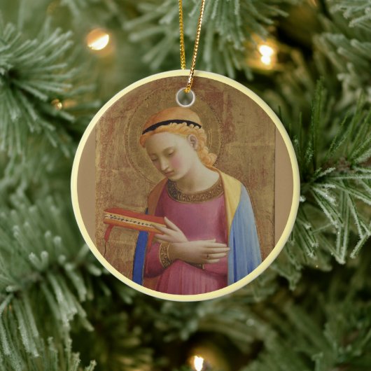 Fra Angelico en Mary Angel Keramisch Ornament (Boom)