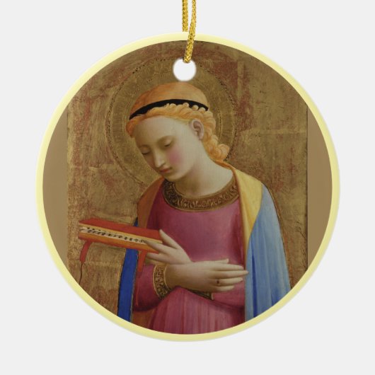 Fra Angelico en Mary Angel Keramisch Ornament (Voorkant)