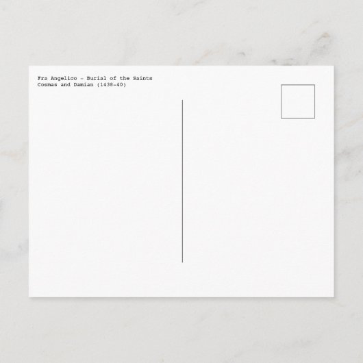 Fra Angelico - Het begrafenis Briefkaart (Achterkant)