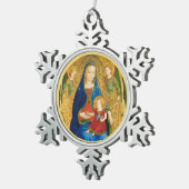 Fra Angelico Madonna en kind Tin Sneeuwvlok Ornament (Rechts)