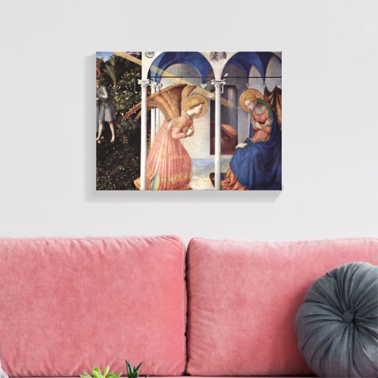 Fra Angelico - Scene: aankondiging Canvas Afdruk (Insitu (Woonkamer))