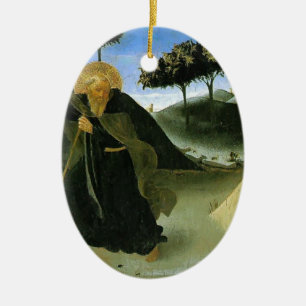 Fra Angelico-St Anthony Temping door een goudpomp Keramisch Ornament