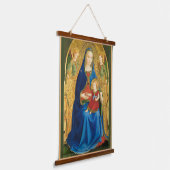 Fra Angelico Virgin van het Pomegranaat Hangend Wandkleed (Gebogen)