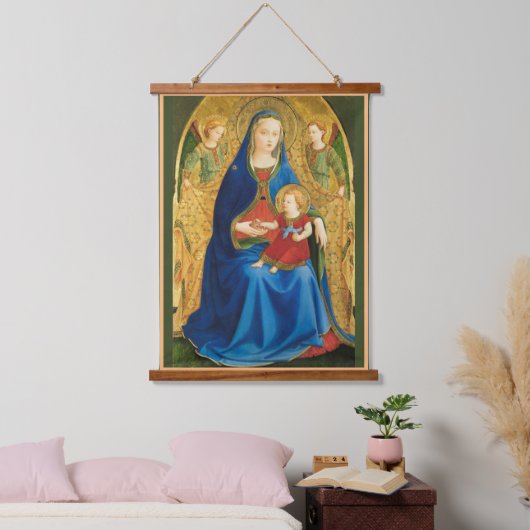 Fra Angelico Virgin van het Pomegranaat Hangend Wandkleed (Slaapkamer)