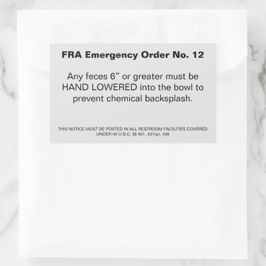 FRA-bestelling Rechthoekige Sticker (Tas)