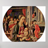 Fra Filippo Lippi - Madonna en Child tondo Poster (Voorkant)