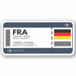 FRA Frankfurt Boarding Pass - Germany Ticket Sticker