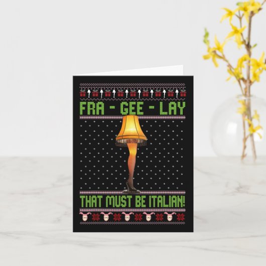 Fra-gee-lay Funny Christmas Fragile Italiaanse Xma Kaart (Gele Bloem)