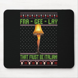 Fra-gee-lay Funny Christmas Fragile Italiaanse Xma Muismat