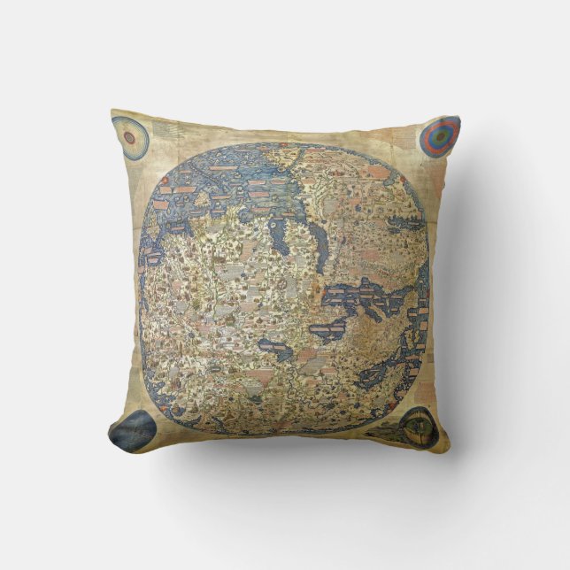 Fra Mauro Map Pillow Kussen (Voorkant)