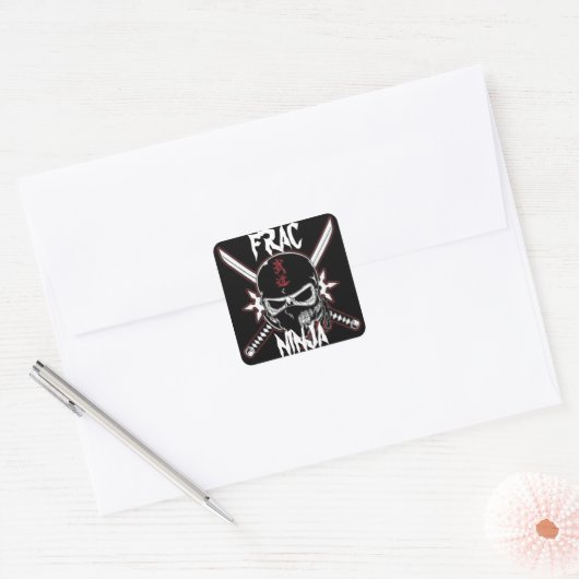 Frac ninja vierkante sticker (Envelop)
