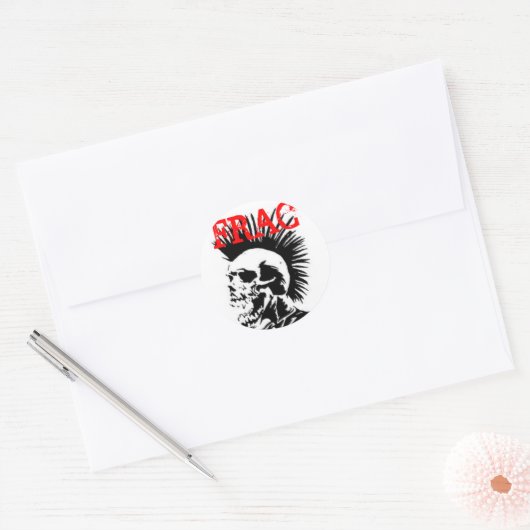 frac skull ronde sticker (Envelop)