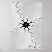 Fracked Black en White fracked Fractal Abstract Poster (Voorkant)