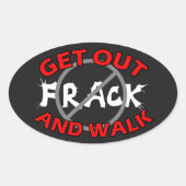 Fracking Bumpersticker, zwart Ovale Sticker (Voorkant)