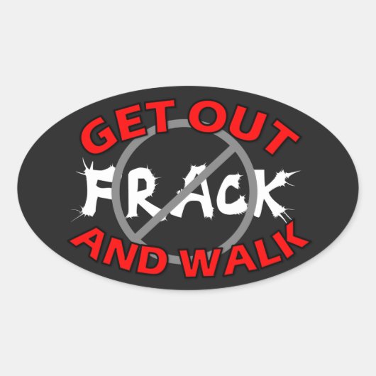 Fracking Bumpersticker, zwart Ovale Sticker (Voorkant)