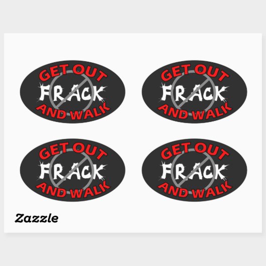 Fracking Bumpersticker, zwart Ovale Sticker (Vel)