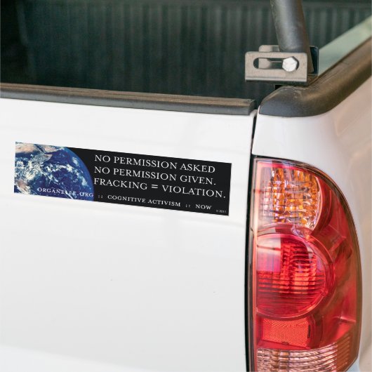 Fracking = SCHENDING Bumpersticker (Op Truck)