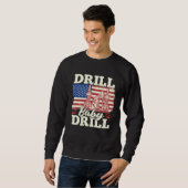 Fracking Us Flag Oil Drilling  Oilfield Drill Baby Trui (Voorkant volledig)