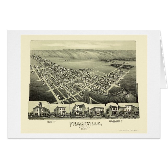 Frackville, PA Panorama Kaart - 1889 (Voorkant Horizontaal)