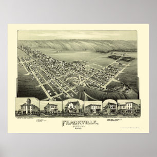 Frackville, PA Panorama Kaart - 1889 Poster