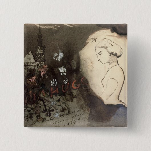 Fracta Juventus, 1864 Vierkante Button 5,1 Cm (Voorkant)