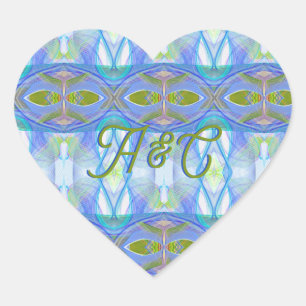 fractaal blauw etnisch patroon. sticker van het ha