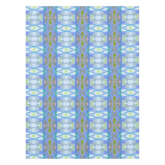 fractaal blauw etnisch patroon. tafelkleed (Voorkant)