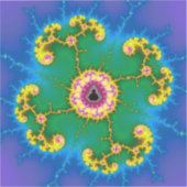 Fractaal Eiland Mandala Sticker (Voorkant)