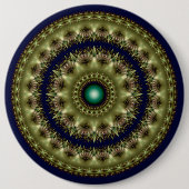 Fractaal gloeiend kaleidoscopisch patroon ronde button 6,0 cm (Voorkant)