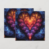 Fractaal hartpatroon feestdagenkaart (Voorkant / Achterkant)